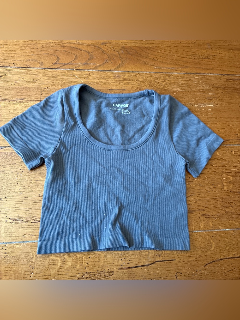 GARAGE purple gray Ribbed Crop Top — P/S